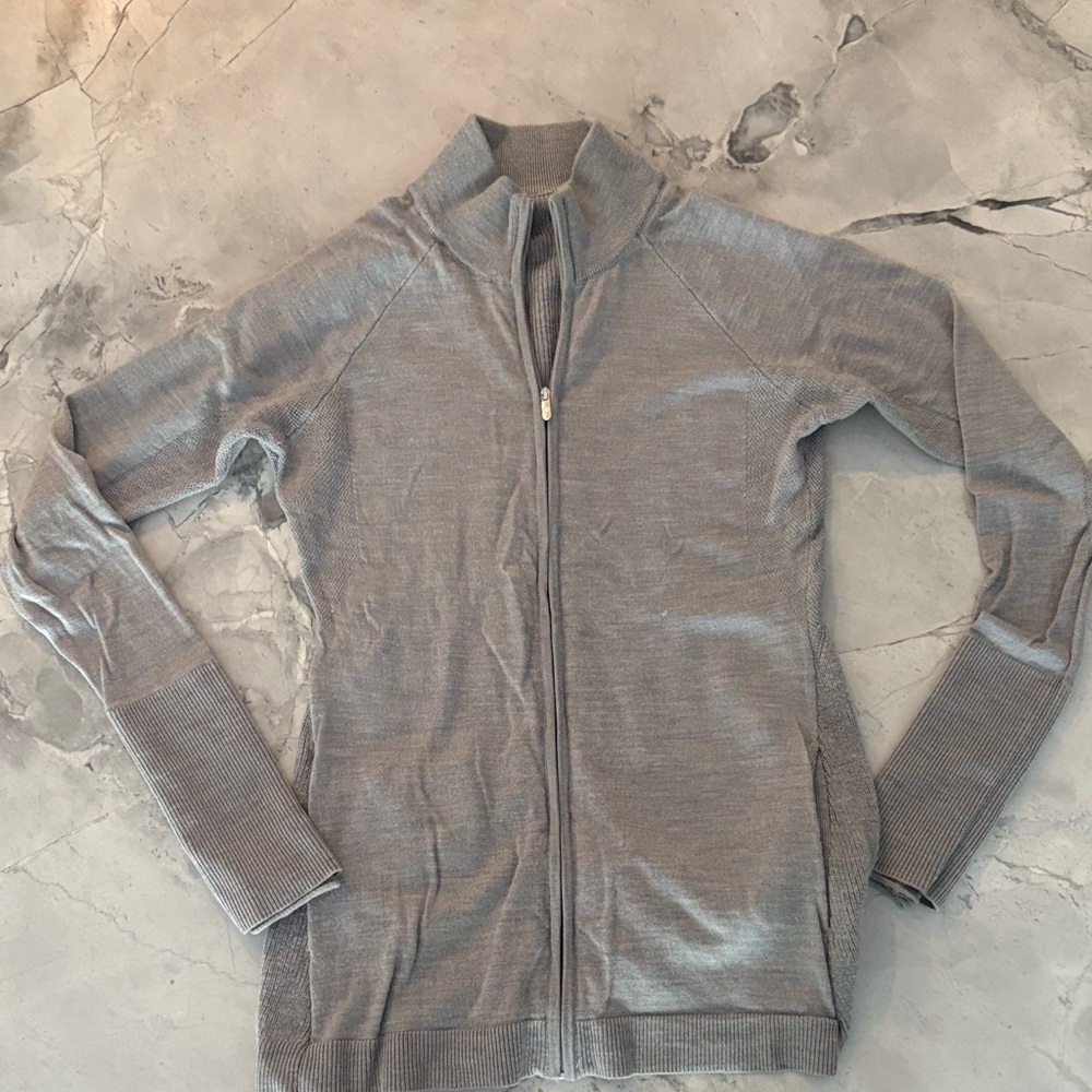 Lululemon Athletica Gray Knit Zip-Up